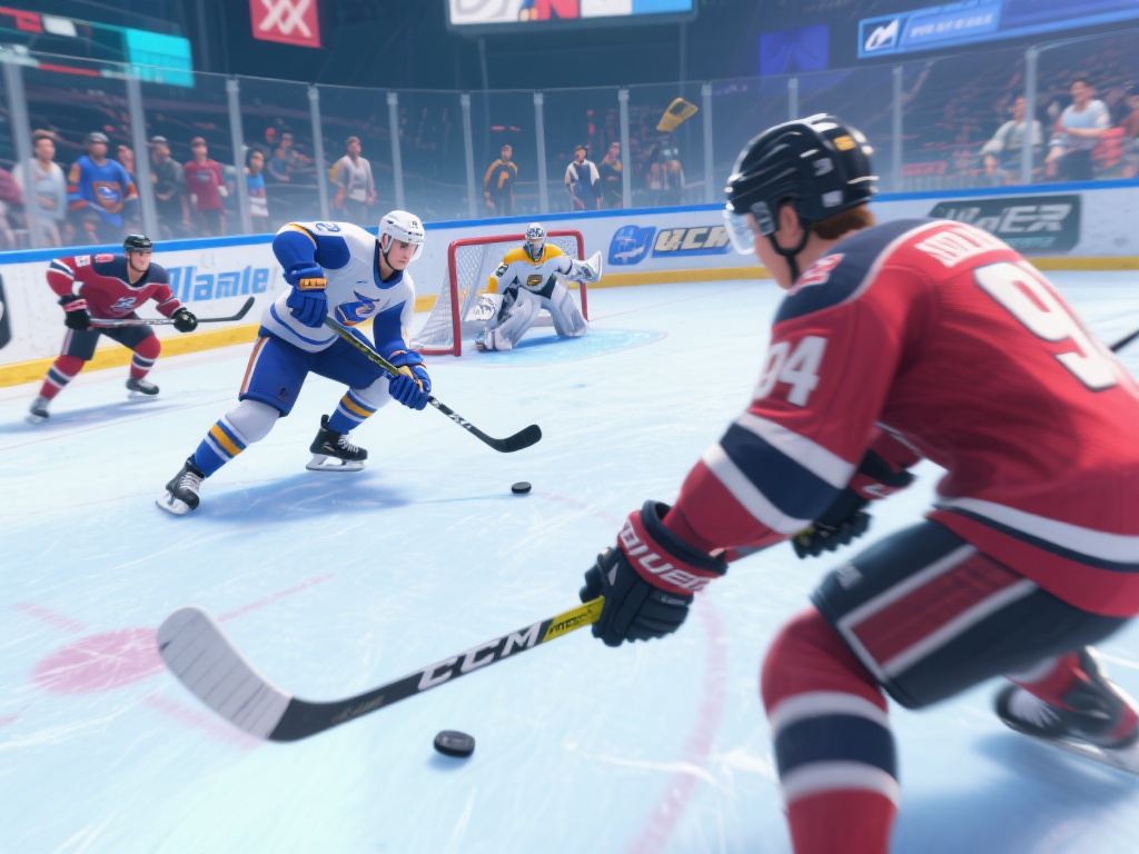 这款游戏的亮点在于其高度还原了冰球运动的紧张节奏。